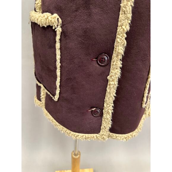 Carhartt Boulder Jacket Parka in Suede Sherpa Size Medium Brown/Plum - Picture 4 of 16